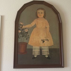 Vintage classy art replica Young Girl with Flowers